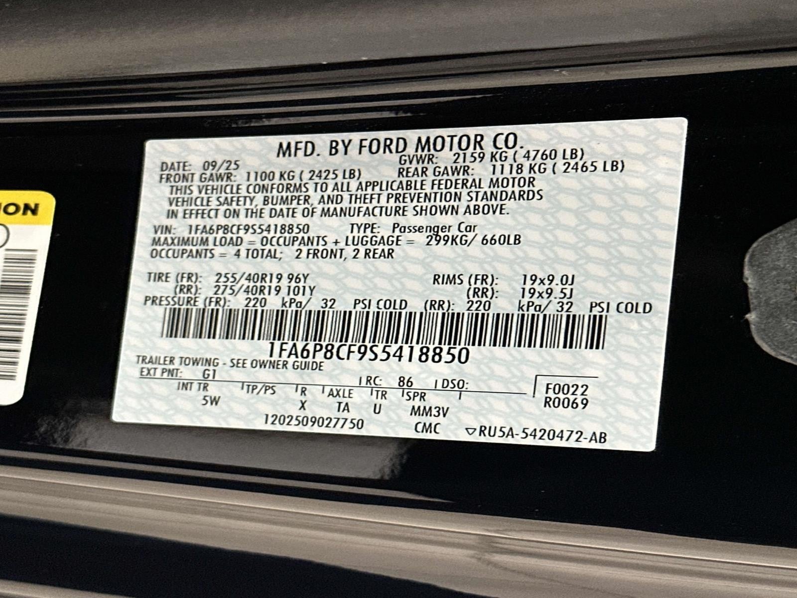 2025 Ford Mustang SHELBY GT PREMIUM FASTBACK