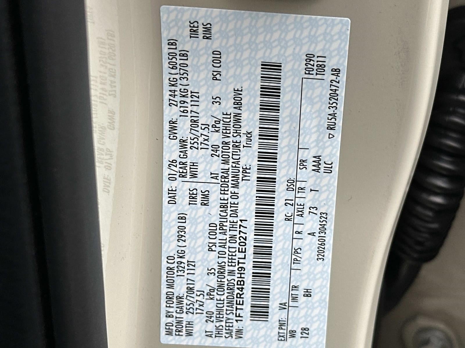 2026 Ford RANGER XL 2WD SUPERCREW 5' BOX