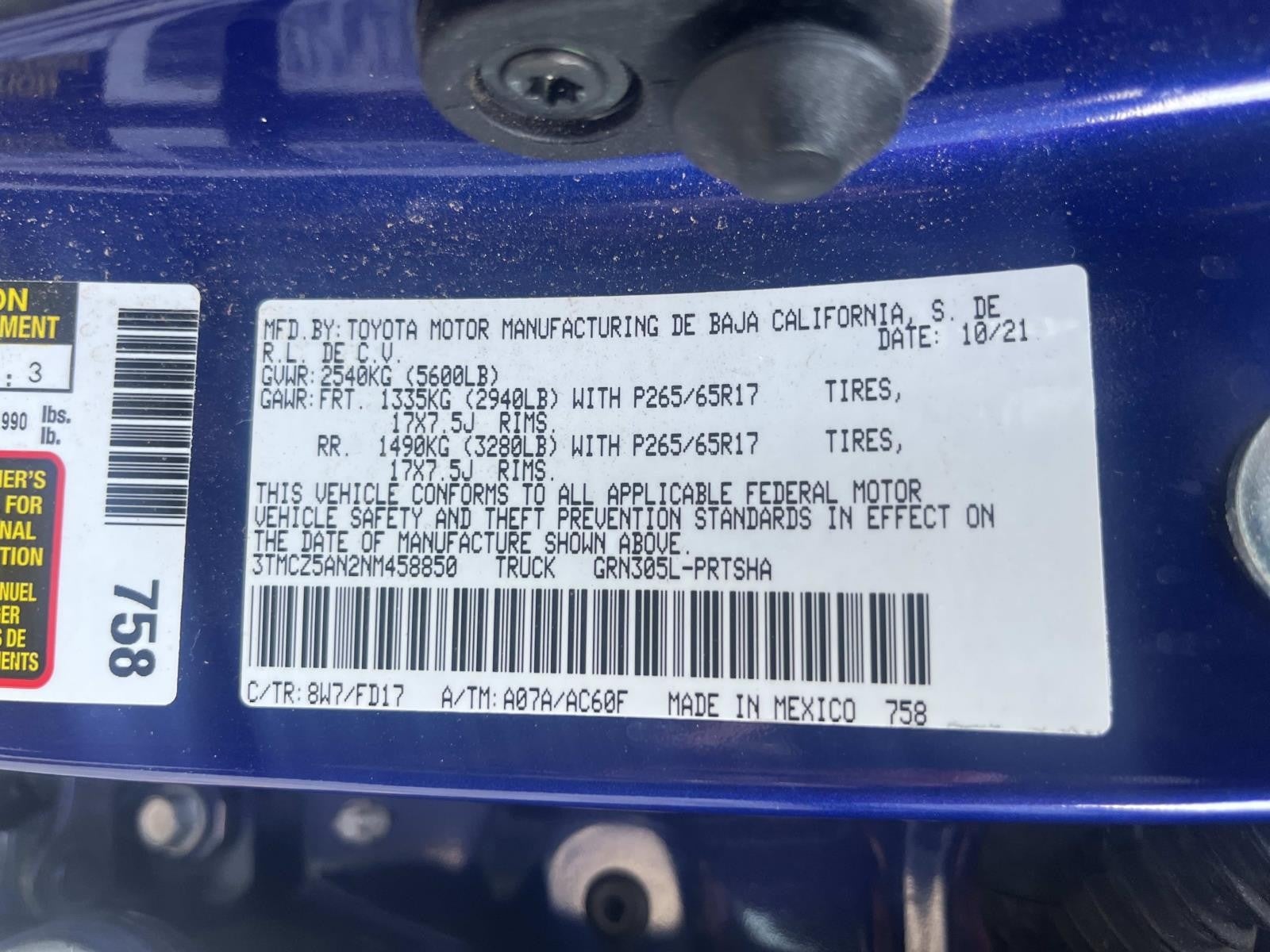 2022 Toyota Tacoma 4WD SR