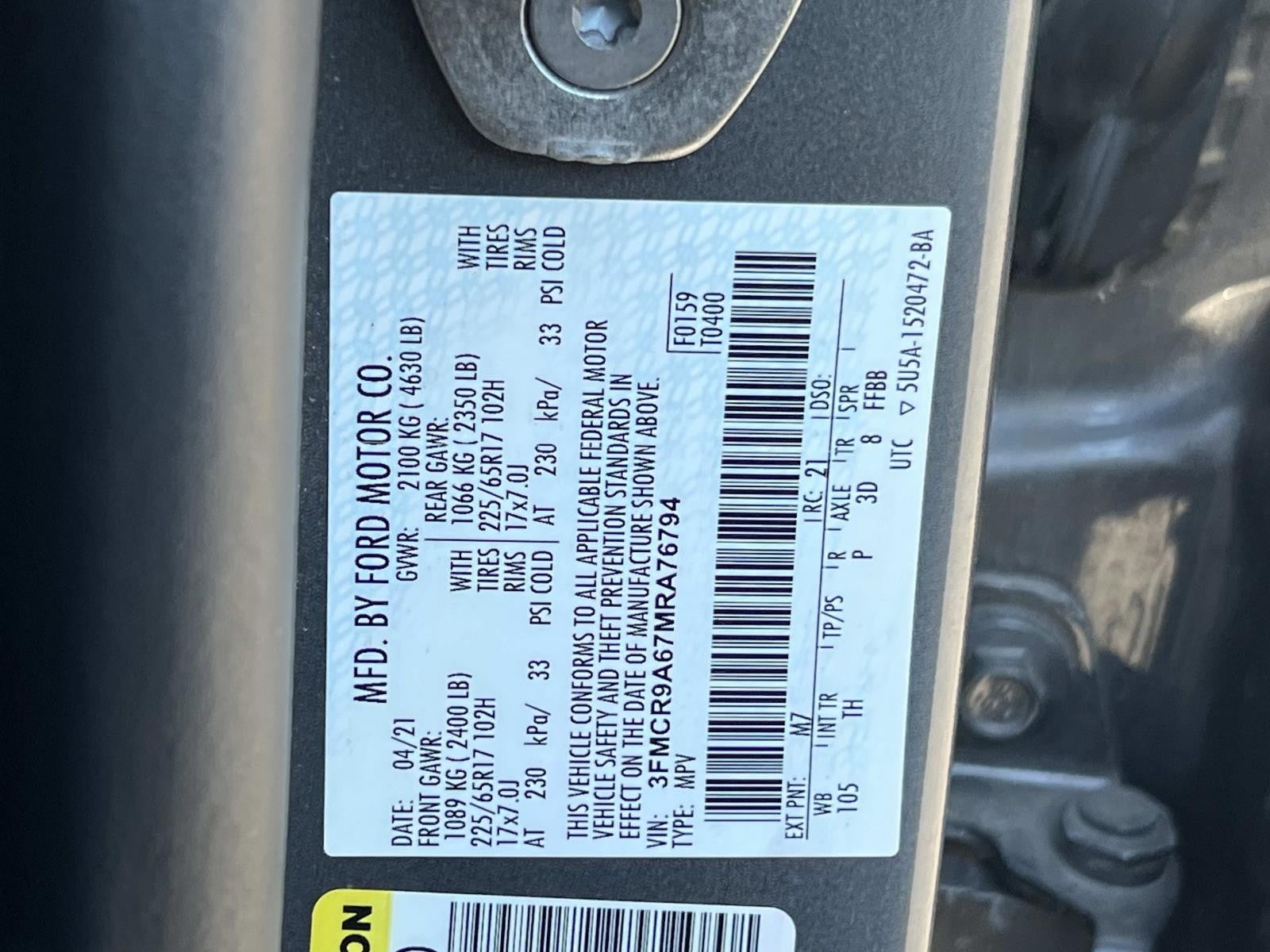 2021 Ford Bronco Sport BASE 4X4