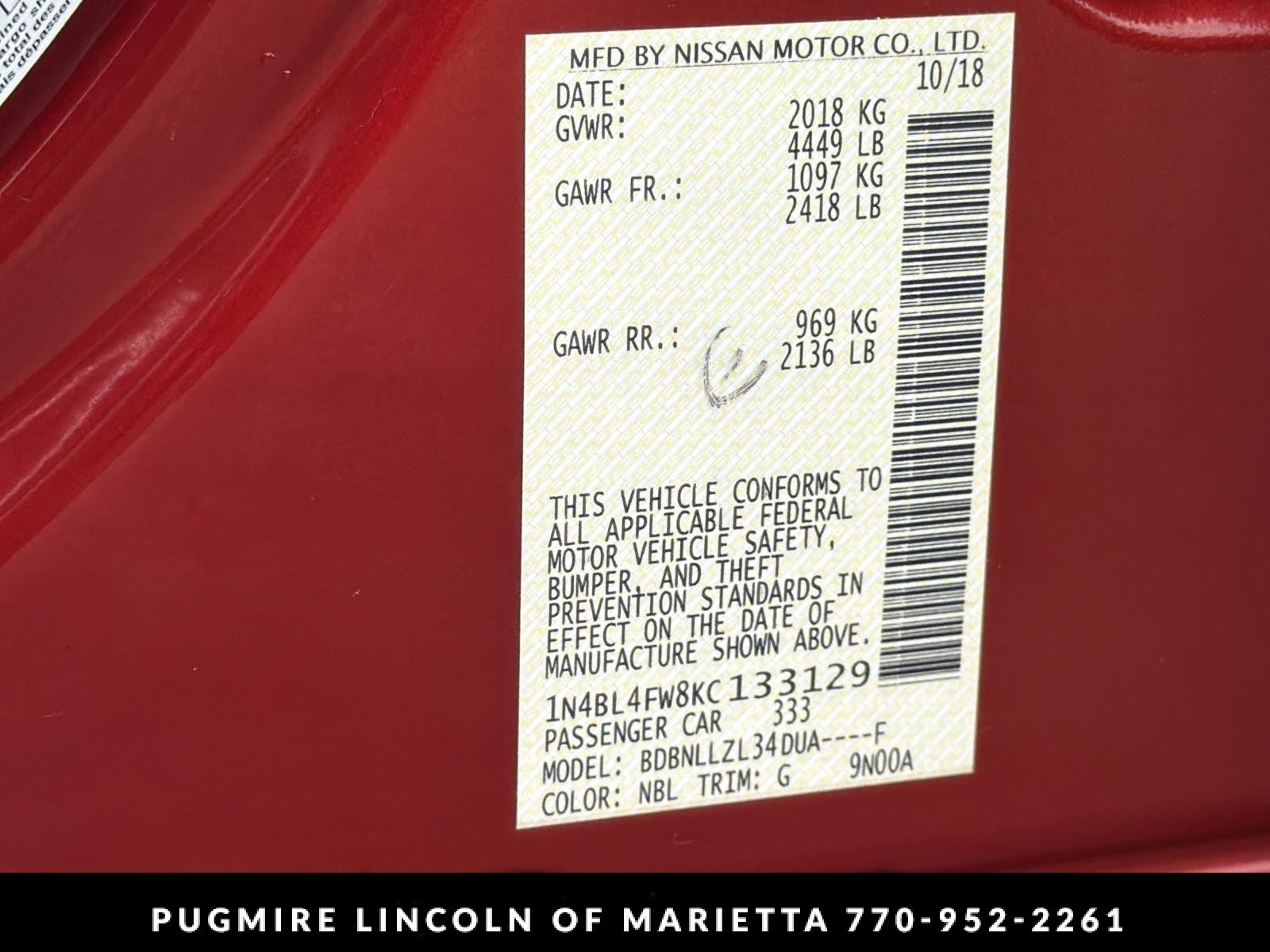 2019 Nissan Altima 2.5 Platinum