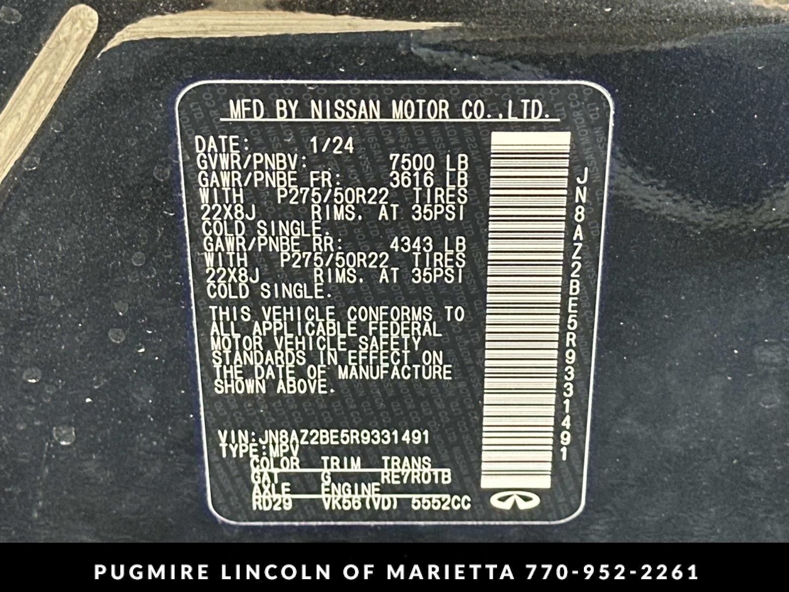 2024 INFINITI QX80 Sensory