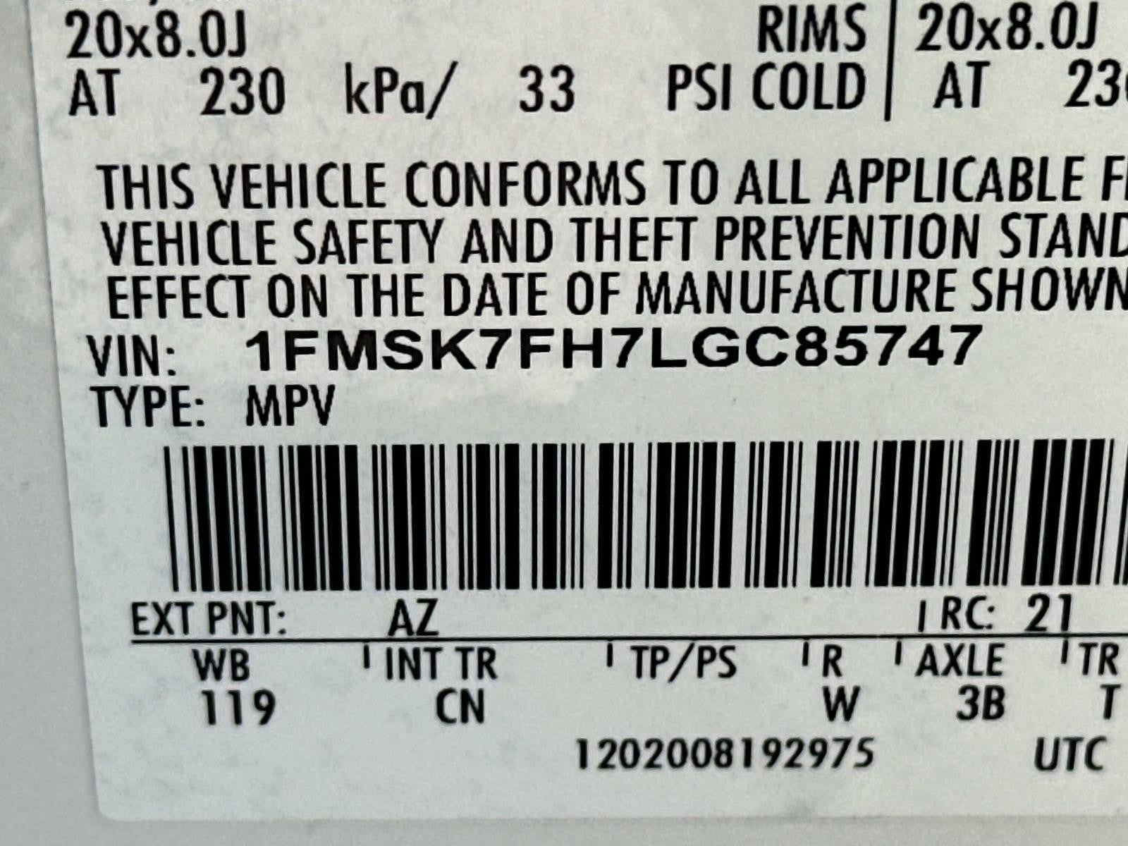 2020 Ford Explorer LIMITED RWD