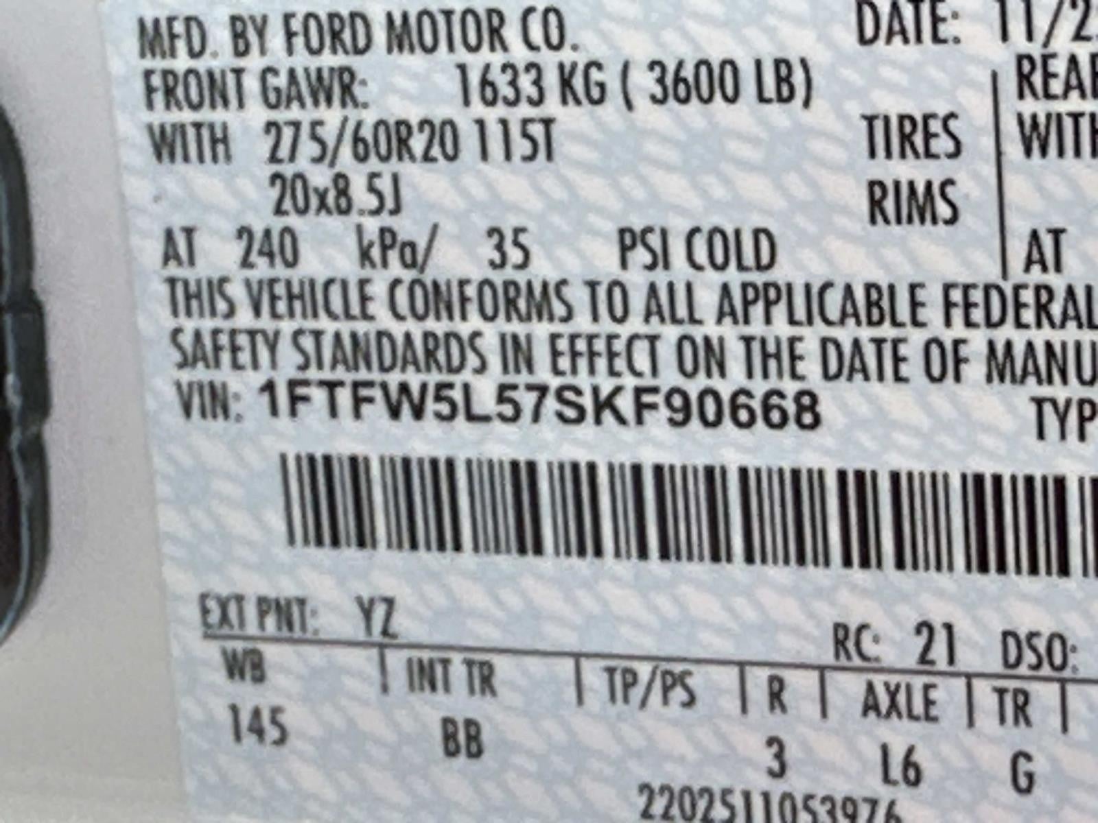 2025 Ford F-150 LARIAT 4WD SUPERCREW 5.5' PUG PACKAGE