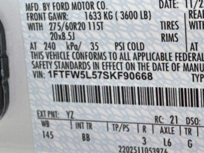 2025 Ford F-150 LARIAT 4WD SUPERCREW 5.5' PUG PACKAGE