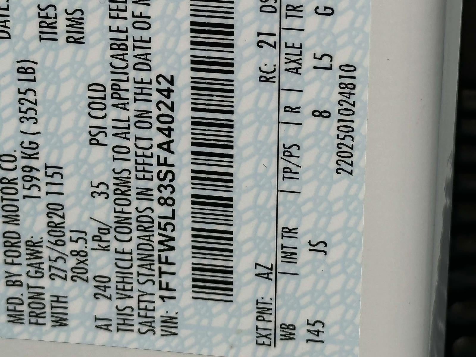 2025 Ford F-150 LARIAT 4WD SUPERCREW 5.5' PUG PACKAGE